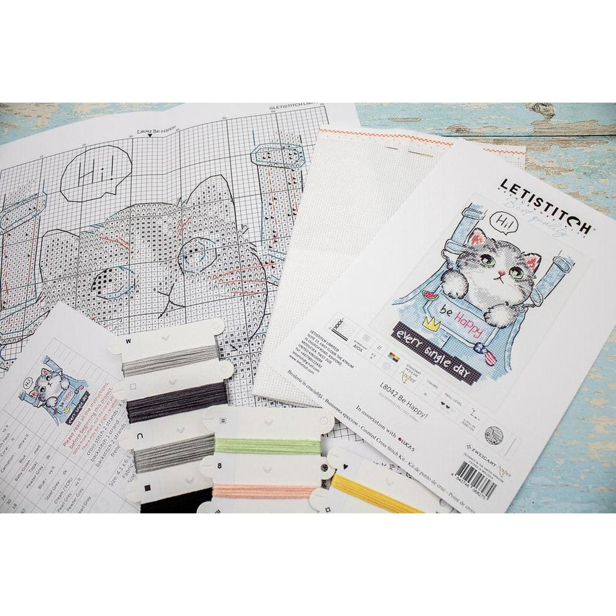 Letistitch Be Happy Counted Cross Stitch Kit